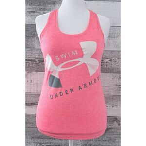 Under Armour Swim Tank Top Womens XS Heather Pink HeatGear Racerback Loose Gym
